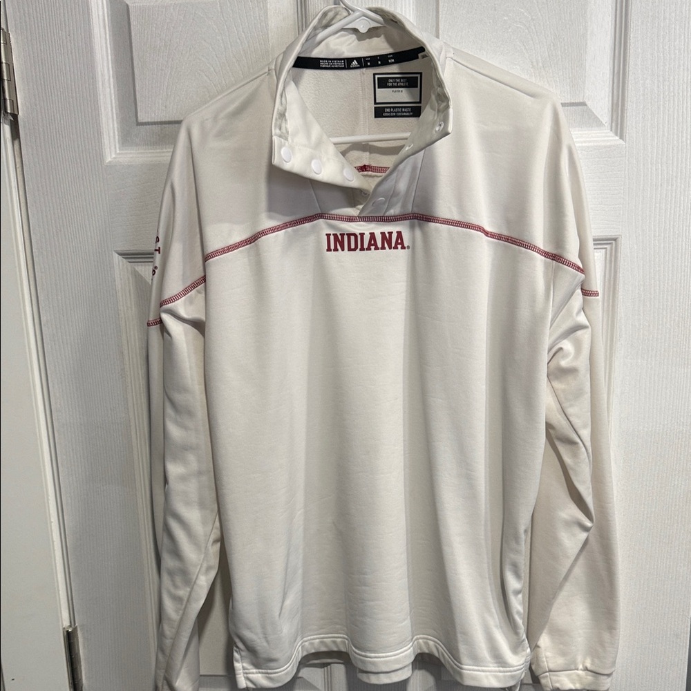 adidas White Indiana Long Sleeve Pullover